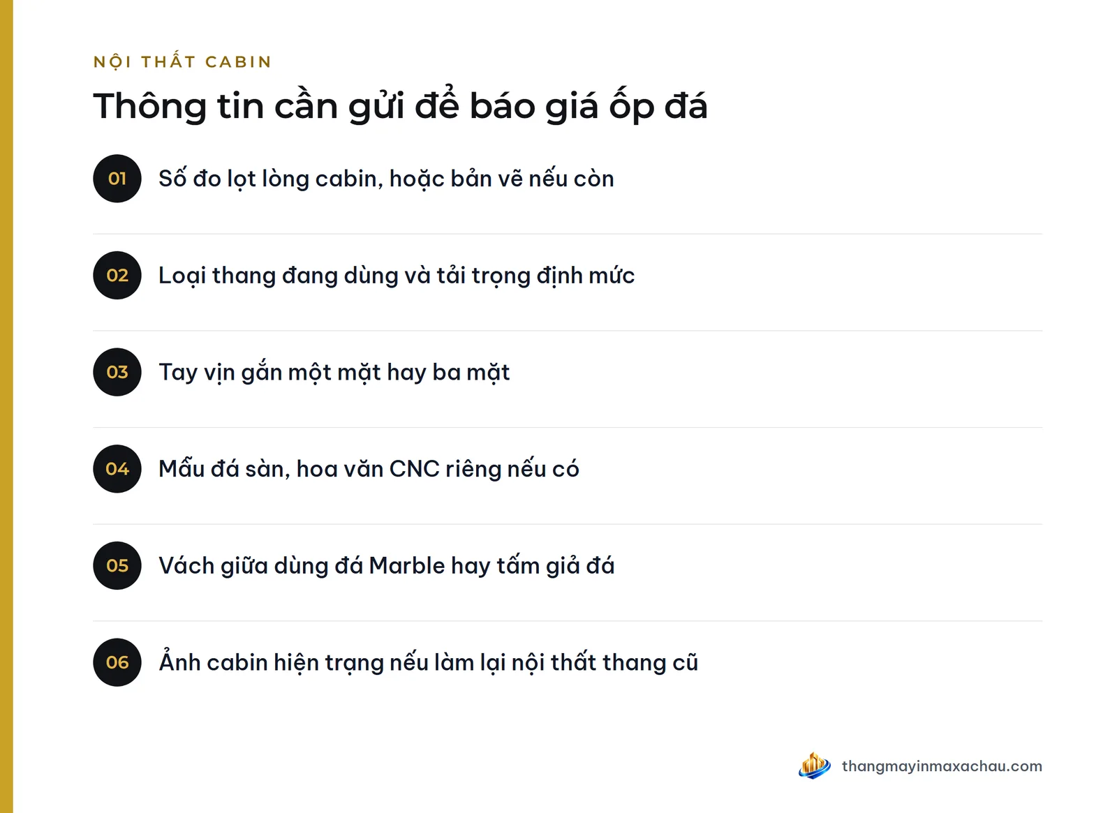 Thông tin cần gửi để báo giá ốp đá
