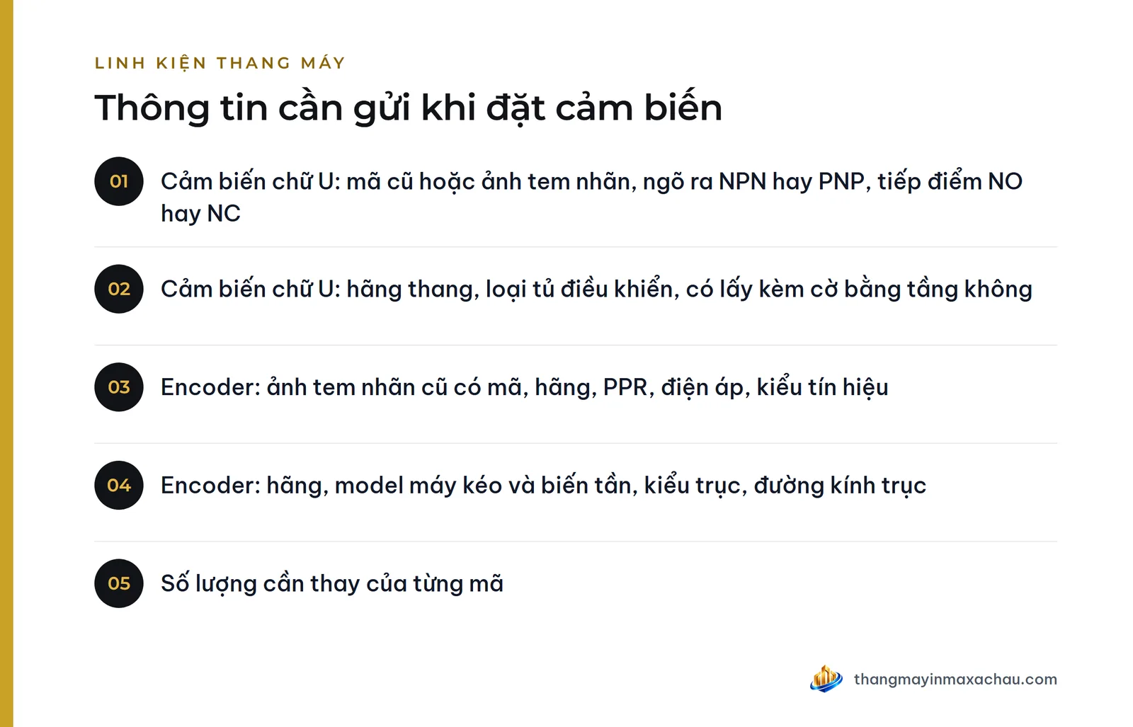 Thông tin cần gửi khi đặt cảm biến