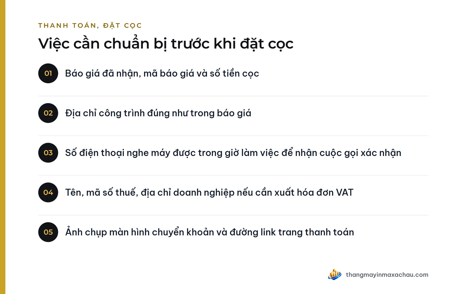 Việc cần chuẩn bị trước khi đặt cọc