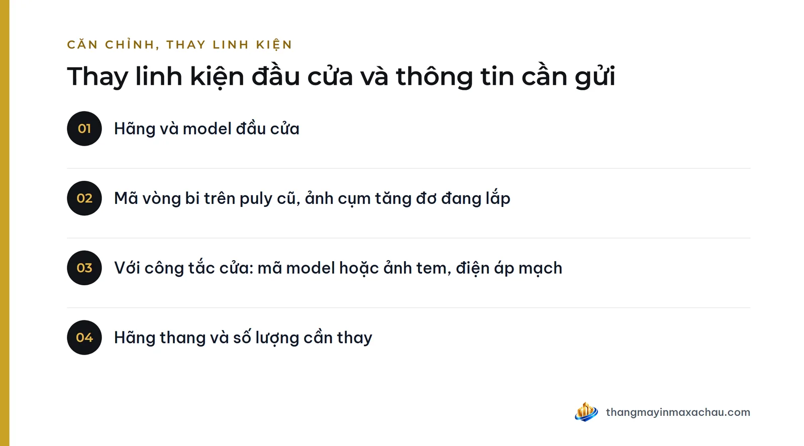 Thay linh kiện đầu cửa và thông tin cần gửi