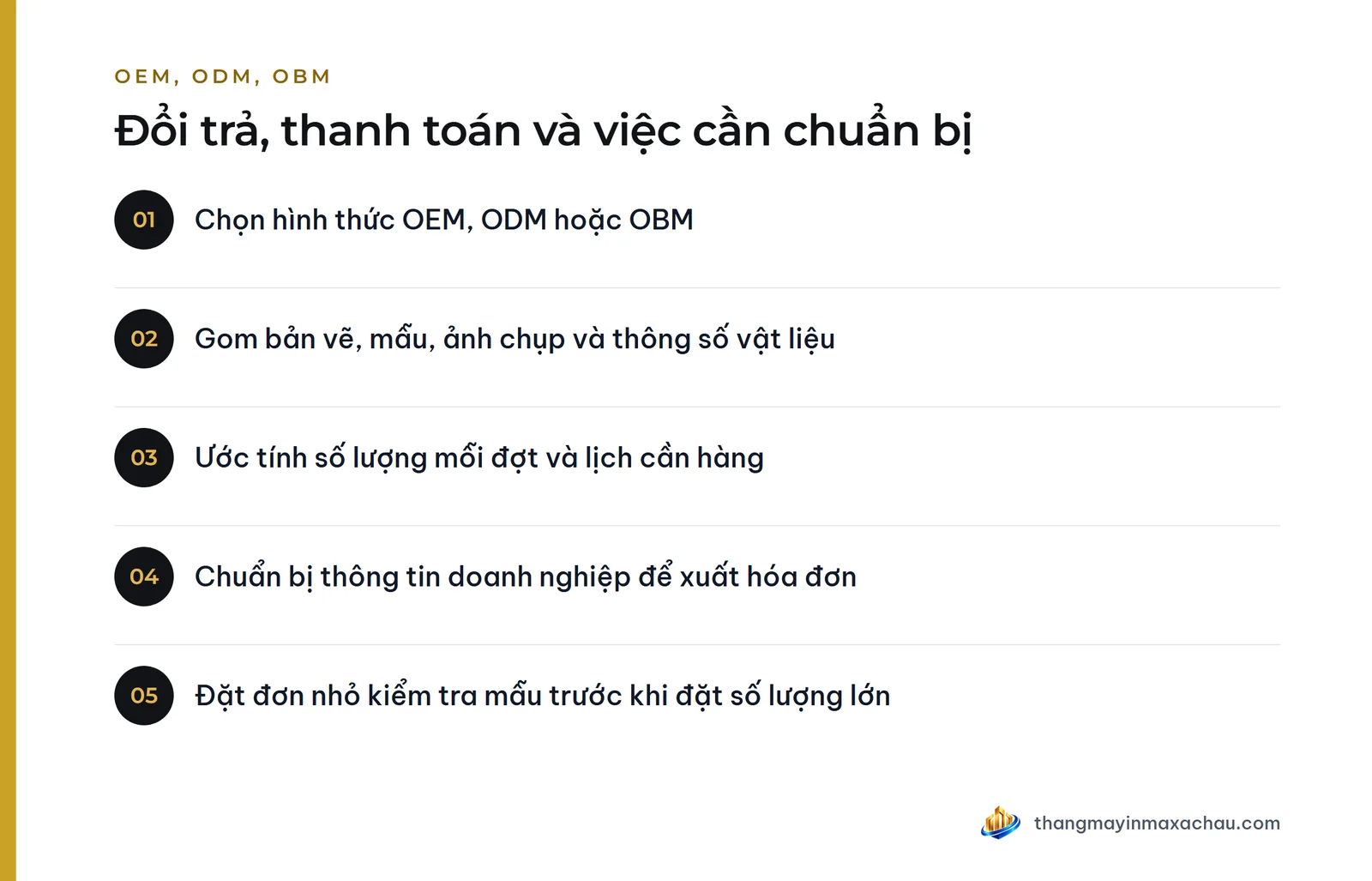Đổi trả, thanh toán và việc cần chuẩn bị