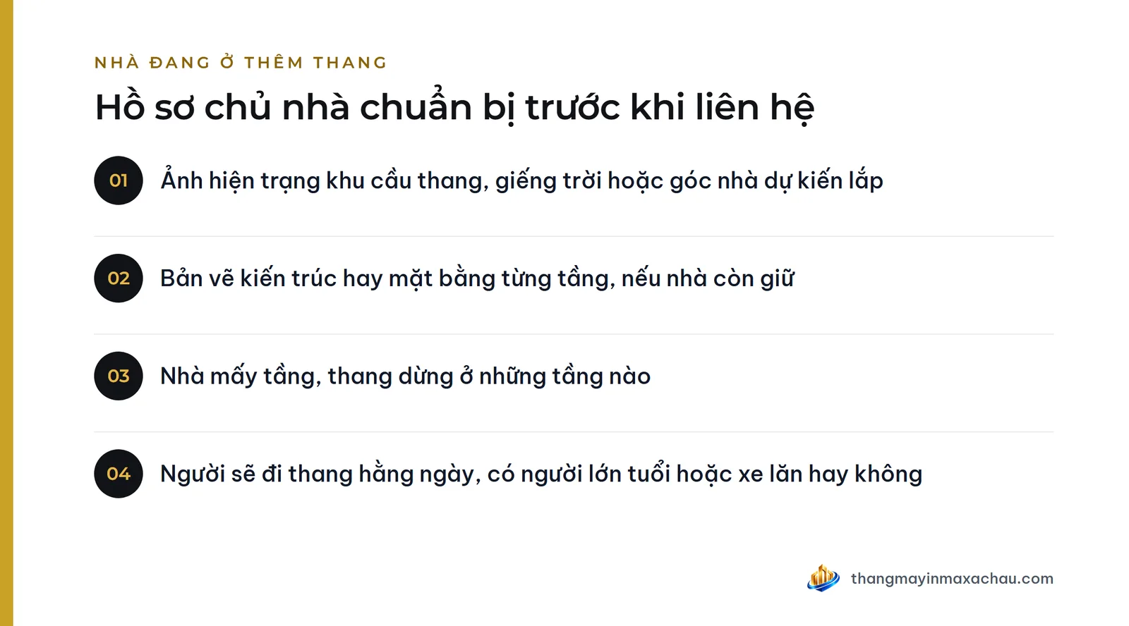 Hồ sơ chủ nhà chuẩn bị trước khi liên hệ