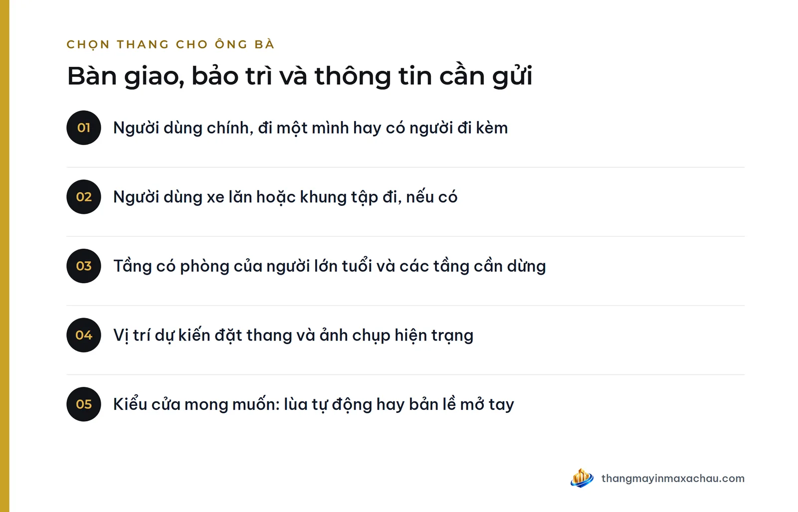 Bàn giao, bảo trì và thông tin cần gửi