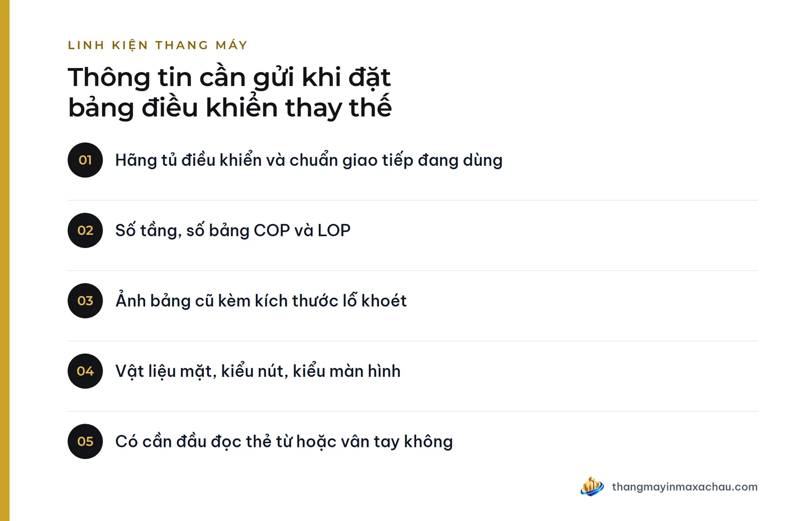 Thông tin cần gửi khi đặt bảng điều khiển thay thế