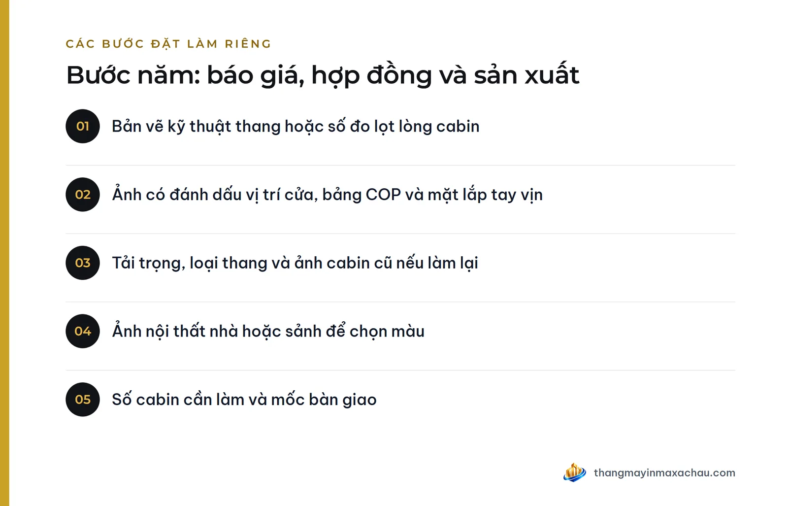 Bước năm: báo giá, hợp đồng và sản xuất
