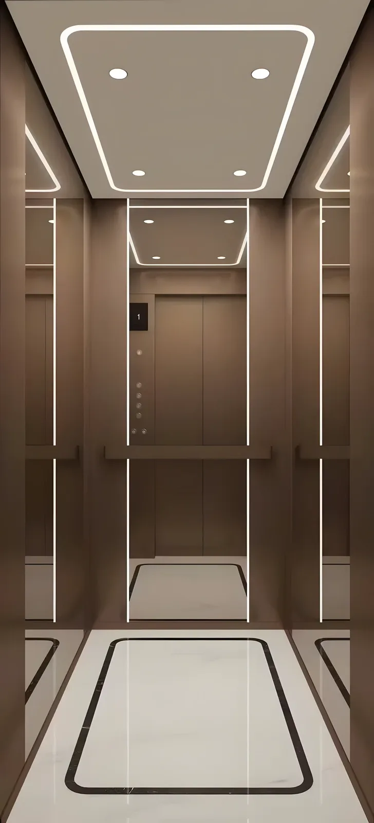 Nội thất cabin inox nâu cà phê